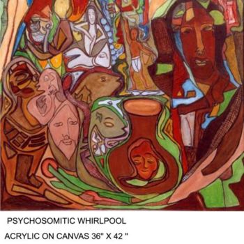 Pittura intitolato "Psychosomatic whirl…" da Nabakishore, Opera d'arte originale