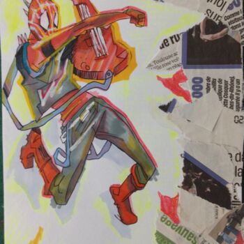 Drawing titled "SpiderPunk" by Doyle Witbane, Original Artwork, Marker