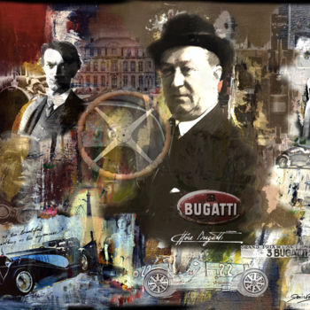 Digitale Kunst mit dem Titel "BUGATTI" von Denis Poutet, Original-Kunstwerk, 2D digitale Arbeit