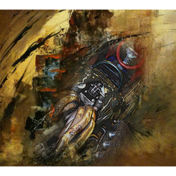 Digital Arts titled "BRM" by Denis Poutet, Original Artwork, Digital Painting Mounted on Wood Stretcher frame