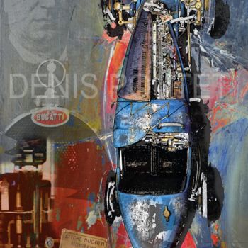 Arts numériques intitulée "BUGATTI 35" par Denis Poutet, Œuvre d'art originale, Travail numérique 2D Monté sur Panneau de bo…