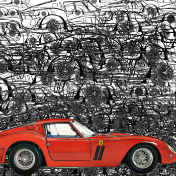 Grafika cyfrowa / sztuka generowana cyfrowo zatytułowany „250 GTO” autorstwa Denis Poutet, Oryginalna praca, Malarstwo cyfro…