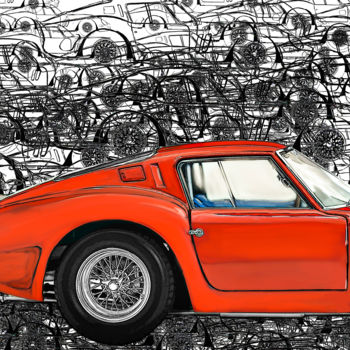 Digitale Kunst getiteld "250 GTO/2" door Denis Poutet, Origineel Kunstwerk, Digitaal Schilderwerk