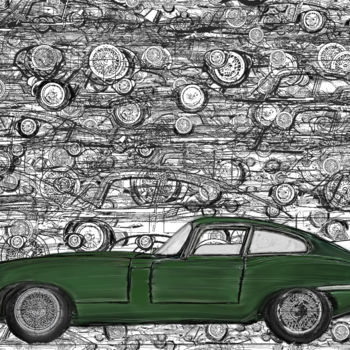 Artes digitais intitulada "E TYPE 1" por Denis Poutet, Obras de arte originais, Pintura digital