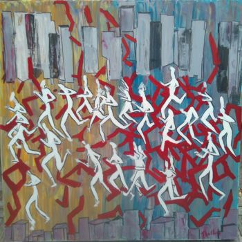 "Marathon du temps" başlıklı Tablo Jean Duchemin tarafından, Orijinal sanat, Akrilik
