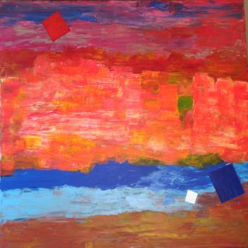 Peinture intitulée "Red coast" par Jean Duchemin, Œuvre d'art originale, Acrylique