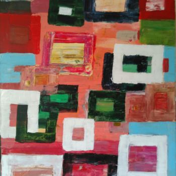 Painting titled "PATCHWORK DECO" by Jean Duchemin, Original Artwork, Acrylic