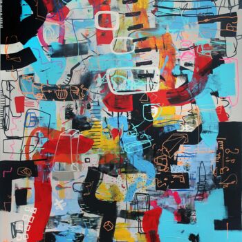 Malerei mit dem Titel "A255 abstract paint…" von Damian Pavlovic, Original-Kunstwerk, Acryl