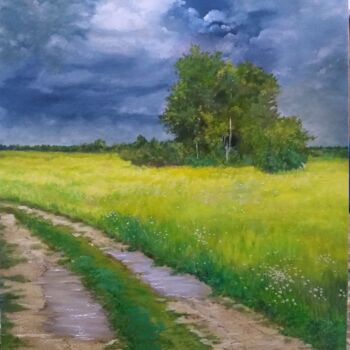 Картина под названием "After the rain" - Dr Jahangeer Aslam Makhdoomi, Подлинное произведение искусства, Масло Установлен на…