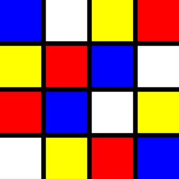 Digital Arts titled "Mondrian Sudoku No.2" by Dr. Matthias Kerling, Original Artwork, Digital Painting