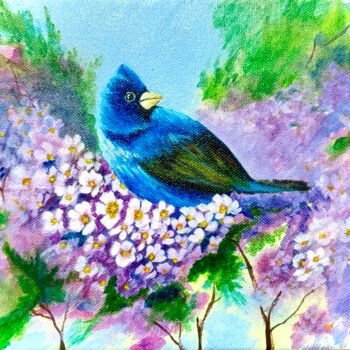 "Blue beauty enjoyin…" başlıklı Tablo Dr. Priyanjalee Banerjee tarafından, Orijinal sanat, Akrilik Ahşap Sedye çerçevesi üze…