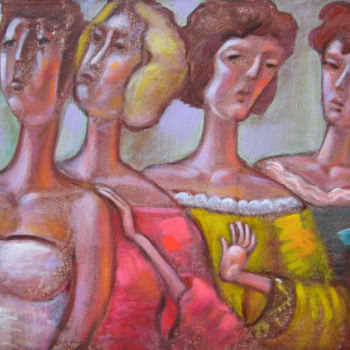 Painting titled "The girls want to d…" by Valdemart, Original Artwork, Oil
