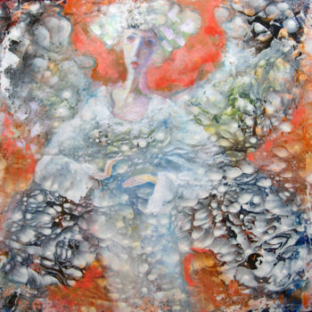 Pintura intitulada "surprised angel" por Valdemart, Obras de arte originais, Óleo