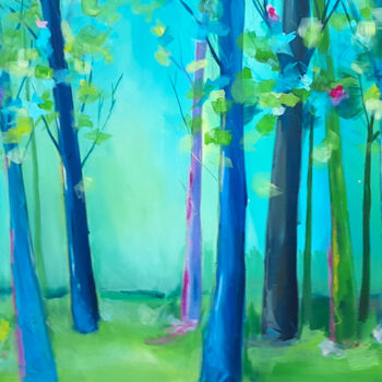 Malerei mit dem Titel "Forest view" von Barbara Dräger, Original-Kunstwerk, Acryl