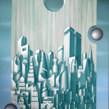 Painting titled "Monolit / Megapolis…" by Dragan Jovanović, Original Artwork