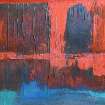 Painting titled "The red settles" by Draga, Original Artwork, Oil