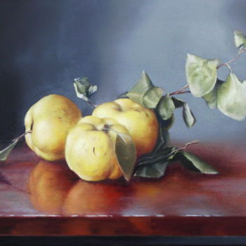 Painting titled "Quinces" by Dragana Simić, Original Artwork, Oil