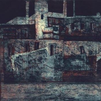 Incisioni, stampe intitolato "Port" da Dragan Sovilj, Opera d'arte originale, Acquaforte