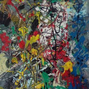 Painting titled "Abstract 141102" by Dragica Ilic, Original Artwork, Oil