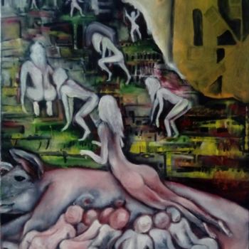 Malerei mit dem Titel "Orphan" von Dragica Ilic, Original-Kunstwerk, Öl