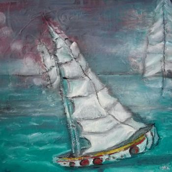 Malerei mit dem Titel "Boat" von Dragica Ilic, Original-Kunstwerk, Öl