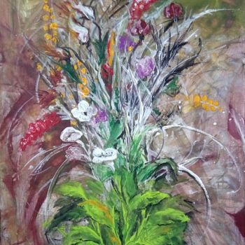 Painting titled "Darnel in flowers" by Dragica Ilic, Original Artwork, Oil