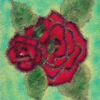 Digitale Kunst getiteld "Red roses" door Dada, Origineel Kunstwerk