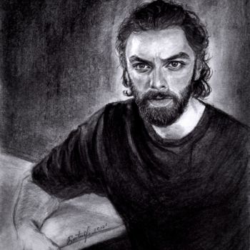 Drawing titled "Aidan Turner" by Anastasia Malashenko, Original Artwork, Pencil