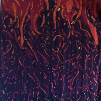 Painting titled "Fire" by Iwona Zawadzka, Original Artwork, Oil