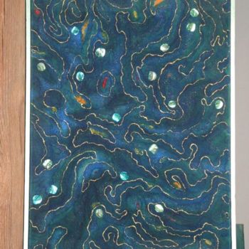 Painting titled "Emerald Sea" by Iwona Zawadzka, Original Artwork, Oil