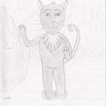 Drawing titled "catman" by Gwen, Original Artwork