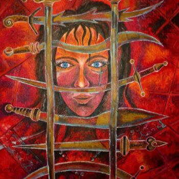 Malerei mit dem Titel "Bloody Mary" von Dragos Bagia, Original-Kunstwerk, Öl