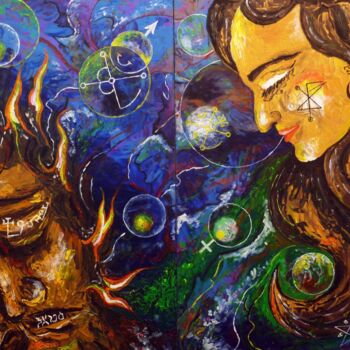 Malerei mit dem Titel "Mars&Venus" von Dragos Bagia, Original-Kunstwerk, Öl