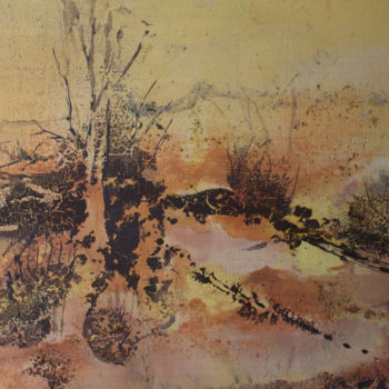 Картина под названием "Закат в пустыне" - Ирина Драгункина, Подлинное произведение искусства, Масло