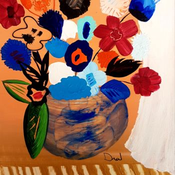 Malerei mit dem Titel "Bouquet63" von Dral Art, Original-Kunstwerk, Acryl Auf Keilrahmen aus Holz montiert