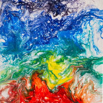 Painting titled "Chakra Colors" by Fatih Beser, Original Artwork, Acrylic