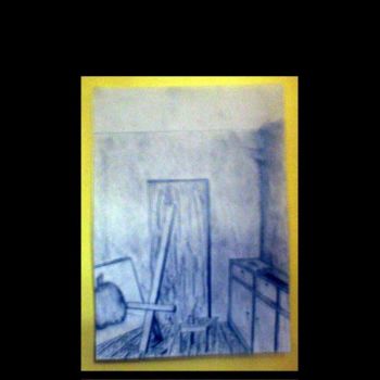 Drawing titled "Interior" by Drikus Zwart, Original Artwork