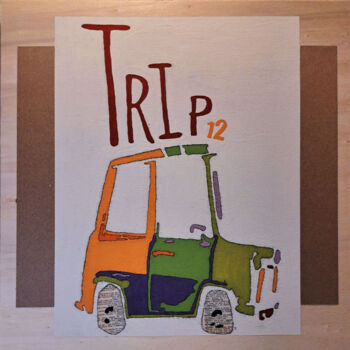 Painting titled "Trip 12" by Drina A12, Original Artwork, Acrylic Mounted on Wood Panel