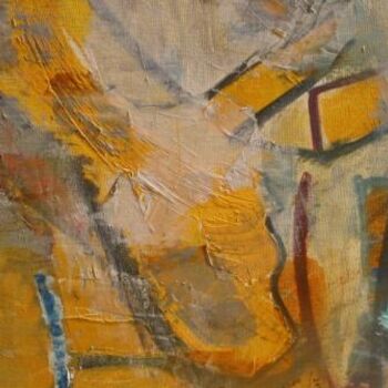 Peinture intitulée "rythme jaune" par François Garros, Œuvre d'art originale, Huile