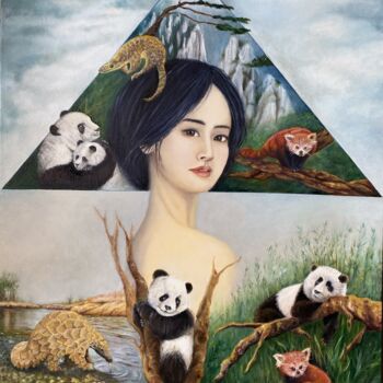 Pittura intitolato "Conscience : Chine,…" da Marie-Line Dromard, Opera d'arte originale, Olio