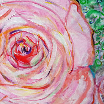 Schilderij getiteld "English roses" door Nona Dronova, Origineel Kunstwerk, Acryl