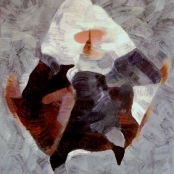 Malerei mit dem Titel "戏剧脸谱  Drama Mask" von Dongsheng Guan, Original-Kunstwerk, Öl