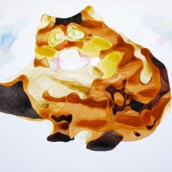 Peinture intitulée "cats and dogs 阿猫阿狗" par Dongsheng Guan, Œuvre d'art originale