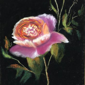 Painting titled "single-flower-paste…" by Diane Hernandez, Original Artwork