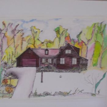 Pintura intitulada "JKS Home Tolland" por Drew Gibson, Obras de arte originais