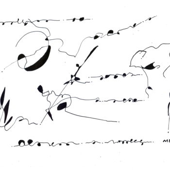 Desenho intitulada "Desenhos caligráfic…" por Mauricio Antonio Veloso Duarte, Obras de arte originais, Tinta