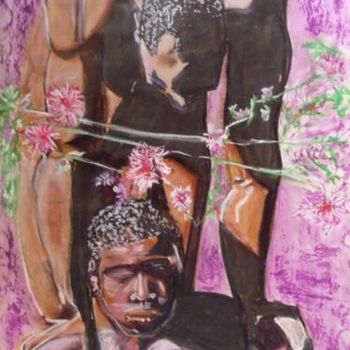 Malerei mit dem Titel "tendresse ou consol…" von Herve Yann Dubois, Original-Kunstwerk, Öl