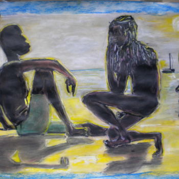 Peinture intitulée "Un soir ;comme cela…" par Herve Yann Dubois, Œuvre d'art originale, Gouache