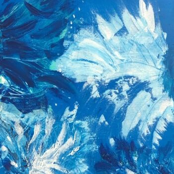 Peinture intitulée "Nuances de bleu" par Vanessa Louis-Mondesir, Œuvre d'art originale, Acrylique Monté sur Panneau de bois
