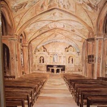 Painting titled "EGLISE DE CIMIEZ" by Dubreuil Gérard, Original Artwork